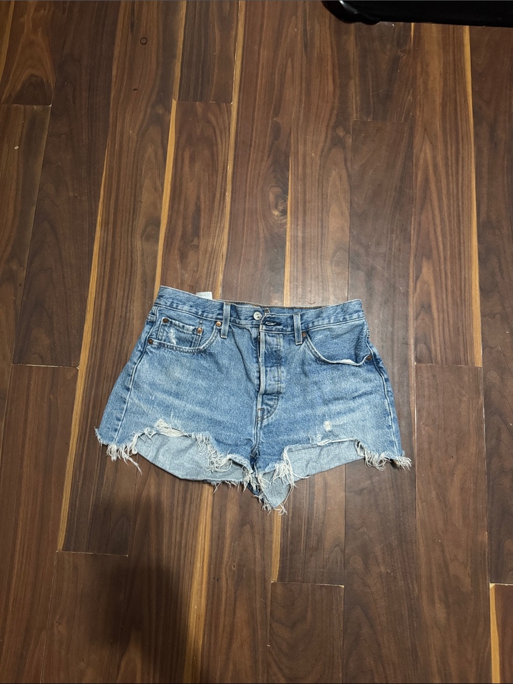Levi's Light Blue Distressed Cutoff Denim Shorts